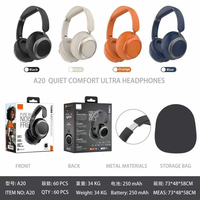 Casque audio A20 de haute qualité, élégant, pliable, léger, avec étui en EVA, adapté aux voyages et aux jeux