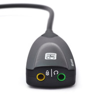 Precio al por mayor CordTronic CDT-SC25488 Tarjeta de sonido externa USB 2.0 de 3,5 mm, adaptador de audio de 2 canales virtuales para grabación de pista