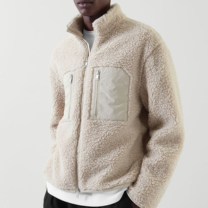 OEM personalizable hombres cremallera <span class=keywords><strong>polar</strong></span> Sherpa <span class=keywords><strong>chaqueta</strong></span> Casual invierno cálido de talla grande bordado Shearling <span class=keywords><strong>Bomber</strong></span> Casual <span class=keywords><strong>chaqueta</strong></span> - Product Image 1