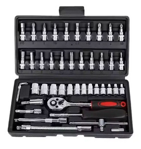 Juego de Herramientas Manuales de Acero al Cromo Vanadio para Reparaciones Mecánicas Automotrices, 46 Piezas, con Llave de Trinquete y Puntas Métricas - Product Image 2