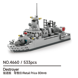 Quân sự loạt tàu khu trục xe tăng bọc thép xe Lắp Ráp Cảnh moc gạch xây dựng khối thiết lập điện tử Đồ chơi nhựa cho xe hơi - Product Image 2