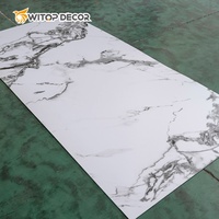 Panneau mural en PVC flexible imitation marbre, surface brillante UV, écologique, avec service de découpe