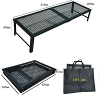 Grill de camping portable robuste pour barbecue en plein air, accessoire pliable en métal durable pour feu de camp, barbecue pliable