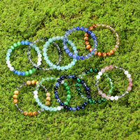 Bracelet en perles de verre de calcédoine mélangées, bijoux fantaisie multicolores en pierre, pour usage quotidien, bracelet perlé multi-matériaux