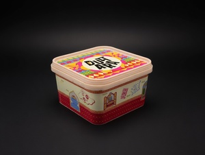 Contenedor Cuadrado de Polipropileno IML de Paras Polymers, Modelo IML-009, Ecológico, Capacidad de 1000 ml, Estilo Clásico para Productos Lácteos y Helados - Product Image 6