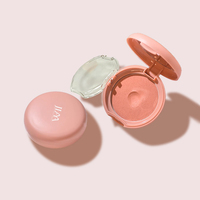 Palette vide ronde en plastique pour fard à joues et correcteur, étui de rangement cosmétique avec logo personnalisé pour poudres libres et compacts