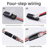 Bloc de jonction rapide D2 en cuivre 8A, connecteur LED sans fil et sans soudure, type interchangeable 2P double fil