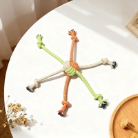 Jouet de Luxe pour Chien à 6 Pattes en Corde de Polyester, Résistant aux Morsures, pour la Dentition, le Traction et l'Interaction Quotidienne, pour Petits et Moyens Chiens