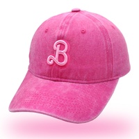 Gorras de béisbol para correr ajustables de fábrica al por mayor para mujer, algodón lavado Vintage, bordado en 3D, punto a cuadros, letra B Puff