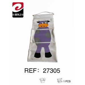 Mnj 3 Compartment Hanging Storage Bag With Cow Design For Closet Organizing - Product Image 2