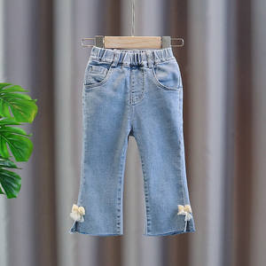 Nouveauté 2021, design chic, vente en gros, jeans personnalisés pour enfants, pantalons en jean pour filles - Product Image 1