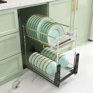 200Mm yan mutfak dolapları aksesuarları Modern çekmece sepeti mutfak depolama Pull-Out tel çekmece sepeti