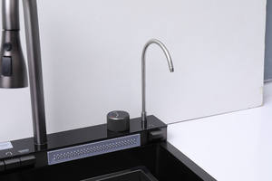 Lava-loica Em Aco Inoxidavel Venta al por mayor Fregadero de cocina negro Grifo extraíble Fregadero de <span class=keywords><strong>cascada</strong></span> Fregaderos de cocina individuales de apartamento moderno - Product Image 2