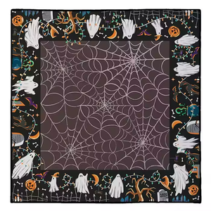 Tapis de jeu de Mahjong américain pré-imprimé avec motif de toile d'araignée à carreaux fantôme d'Halloween effrayant - Product Image 6
