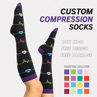 Kaos Kaki Kompresi Profesional Setinggi Lutut untuk Perawat Wanita Pria, Staf Perawat, Shift Panjang, Logo Custom, Grosir Pabrik