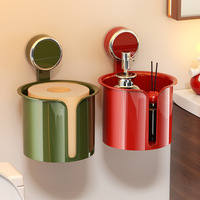 Porte-boîte à mouchoirs enroulable multifonctionnel en plastique durable, étanche et résistant aux rayures, fixation murale à ventouse puissante