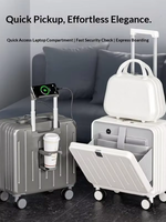 Valise rigide moderne multifonctionnelle de 18 pouces avec fermeture éclair et mot de passe, adaptée aux cabines, unisexe, pour les voyages d'affaires et de vacances