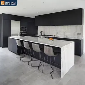 KELEN 2024 armadio da cucina di lusso fornitore nero design modulare mobile da cucina moderno in legno