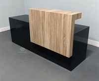 Bureau de réception en marbre blanc moderne de bonne qualité, dimensions standard, en forme de I, pour salon de manucure, hôtel, hôpital, garantie 10 ans