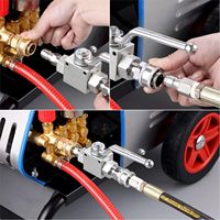 1pc Robinet à bille haute pression pour nettoyeur haute pression, vanne d'arrêt de tuyau 3/8'' 1/4'' NPT avec raccords à déconnexion rapide pour pompes de pulvérisation
