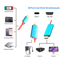 Câble USB C vers HD THCD12, adaptateur Type C vers HDTV, cordon de charge PD 2M pour Switch 2 OLED ROG Ally Steam Deck, ordinateur portable, accessoire de jeu