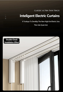 Rail de <span class=keywords><strong>rideau</strong></span> électrique silencieux en alliage d'aluminium sans soudure de 1,75 cm, rail intelligent pour la maison connectée - Product Image 5