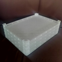 Plateau de séchage en maille plastique empilable pour coins, en PEHD 100% vierge, ventilé, pour congélation et applications alimentaires