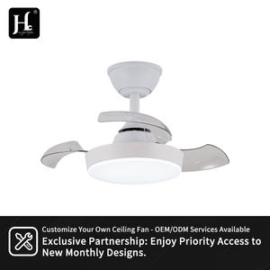 Ventilateur de plafond moderne à télécommande 22 pouces à 3 pales LED tricolore 110/220v avec lumière encastrée cachée - Product Image 6