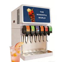 Distributeur Commercial Portable de Boissons Gazeuses en Acier Inoxydable à 6 Vannes, 800W, 160 Tasses/Heure, 1-3 Refroidissements