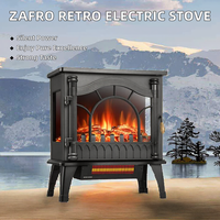 Cheminée électrique autoportante ZAFRO, flamme réaliste, 5100 BTU, 1000W/1500W, double protection de sécurité, 500-999 pieds, style rétro