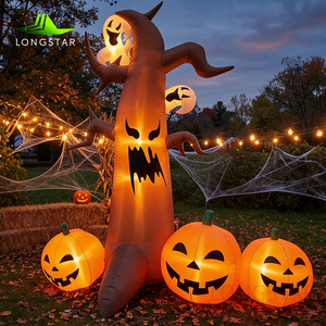 Bruja Gigante Inflable de 3m para Halloween, Modelo Personalizado con Luz LED, Decoración para Patio, Adorno para Fiesta - Product Image 4