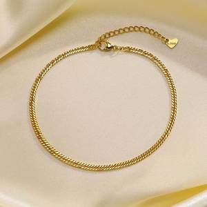 Moda semplice cavigliere cubane set in acciaio inox placcato oro all'ingrosso <span class=keywords><strong>hotwife</strong></span> cavigliere classico per le donne - Product Image 3