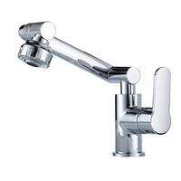 Robinet thermostatique chaud/froid pour évier, monocommande, anti-éclaboussures, moderne, à poser sur comptoir, pour cuisine, monotrou, en acier inoxydable poli
