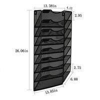 Organisateur de bureau à 8 poches, porte-documents mural A4, porte-papiers vertical, porte-revues en métal, organisateur de rangement mural