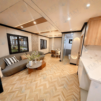 FLKT Maisons modulaires préfabriquées de luxe à 3 chambres, maison conteneur extensible de 40 pieds, maison mobile pliable et portable