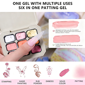 เจลเพ้นท์เล็บแบบออมเบร แพทแพท ชนิดยึดติดแน่น ปราศจากสาร HEMA ชุดเจลขัดเงา 9 สี พร้อมพาเลทสำหรับเพ้นท์เล็บแบบคุชชั่น - Product Image 4