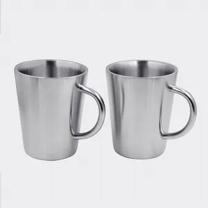 Biểu Tượng Tùy Chỉnh Hình Nón Phích Cup Với Xử Lý Đôi Tường Thép Không Gỉ Cốc Cà Phê Thép Không Gỉ Du Lịch Cốc Cắm Trại Cốc