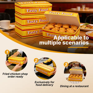 Cajas Ecológicas Personalizadas para Alitas de Pollo Frito, Biodegradables, Portátiles, para Comida Rápida para Llevar, con Cierre Magnético - Product Image 1