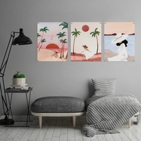 2024 Hot Set de 3 cadres photo muraux en toile de couleur blanche pour la décoration intérieure