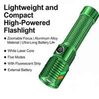 Lampe torche LED portable en alliage d'aluminium, étanche, rechargeable par USB, avec batterie au lithium 18650, faisceau réglable pour le camping, laser blanc