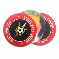 Patch en plastique tissé circulaire personnalisé et écologique à thermocoller pour logos d'équipes de football/basketball et casquettes