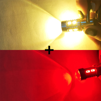 Ampoule LED T20 bicolore 7443 W21/5W 1157 BAY15D P21/5W Led T25 3157 P27/7W pour voiture, feux de jour, clignotants, éclairage automobile, interrupteur
