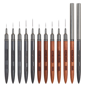 Stylo de dessin pour nail art ultra-fin, manche en bois, pinceau liner à poils en nylon pour salons de beauté et de manucure - Product Image 3