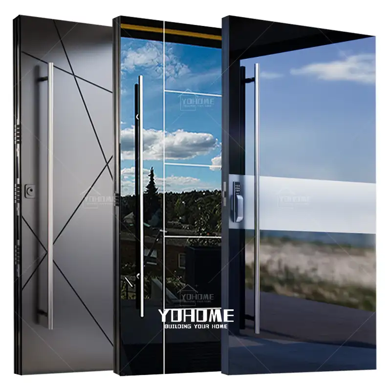 Yohome-diseño de puerta principal de Kerala personalizado, puerta principal de lujo, puertas de acero, puerta de aluminio de alta calidad