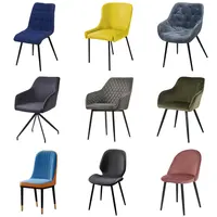 Modern Nordic Velvet Dining Chairs with Metal Legs