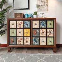 Commode à tiroirs en bois massif peinte de style américain, pour salon, chambre, hôtel, armoire de rangement, design moderne, grande capacité, 5 tiroirs