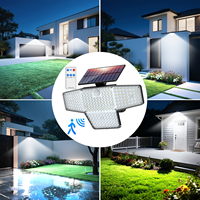 Nuevo Modelo 2026: Luces Solares LED para Jardín 236/448 con Control Remoto de 3 Niveles, Sensor de Movimiento, Montaje en Pared y Focos Múltiples