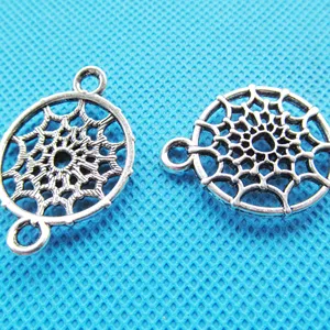 Fashion hollow sideway dream catcher connector unique custom chain pendant for bracelet making