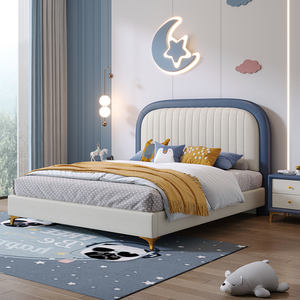 <span class=keywords><strong>Lit</strong></span> en tissu de dessin animé minimaliste moderne pour enfants 1.5 M <span class=keywords><strong>Lit</strong></span> de <span class=keywords><strong>rangement</strong></span> pour garçon 1.35 M <span class=keywords><strong>Lit</strong></span> pour fille pour petit appartement - Product Image 3