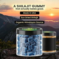 Gommes à mâcher aux herbes de Shilajit pur de l'Himalaya, Ashwagandha, Racine de Bardane, Acide Fulvique, Mousse de Mer – Antioxydant et Soutien Immunitaire pour Adultes – Durée de conservation : 24 mois